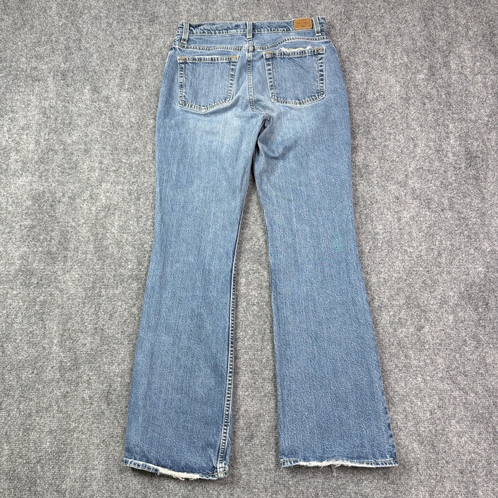 Vintage Old Navy Bootcut Jeans Sz 8 Mid Rise Stretch Below Waist Distressed Y2K - Picture 2 of 16